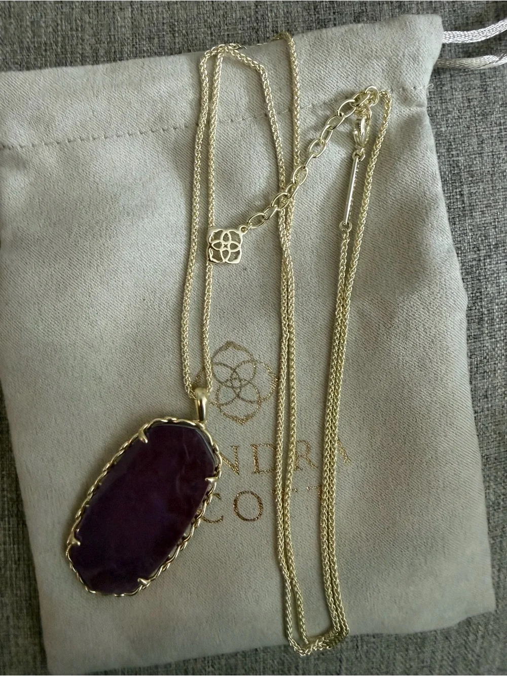 Kendra Scott Macrame Gold/Purple Reid Necklace